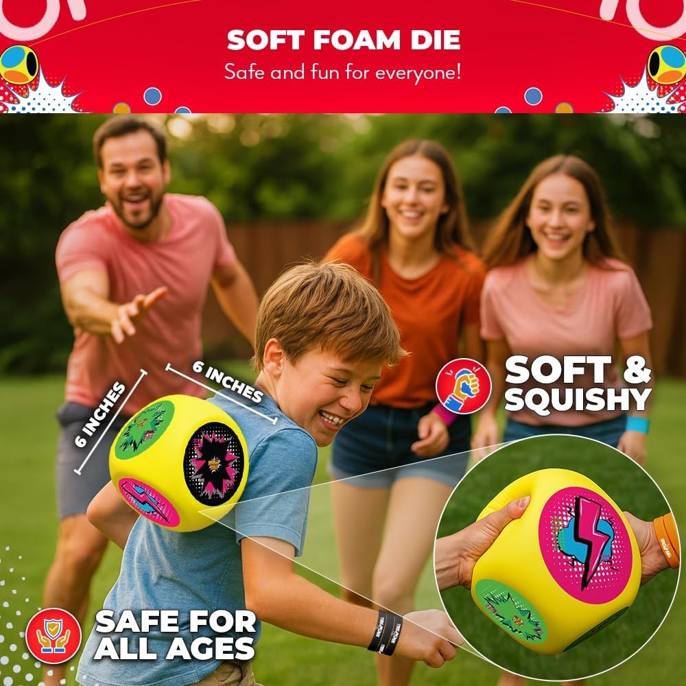 SWOOC Games® – Whomp Ball – Ultimate Backyard Dodgeball – Soft Foam Dice – Yard Games, PE Equipment & Team Building – Outdoor Playground Equipment Dodge Balls – Physical Education for Kids & Adults - view 3