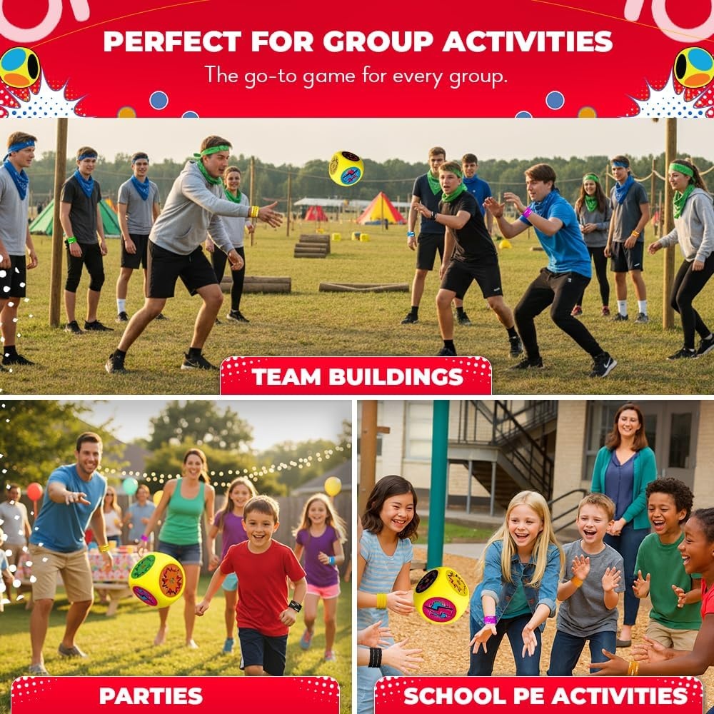 SWOOC Games® – Whomp Ball – Ultimate Backyard Dodgeball – Soft Foam Dice – Yard Games, PE Equipment & Team Building – Outdoor Playground Equipment Dodge Balls – Physical Education for Kids & Adults - view 5