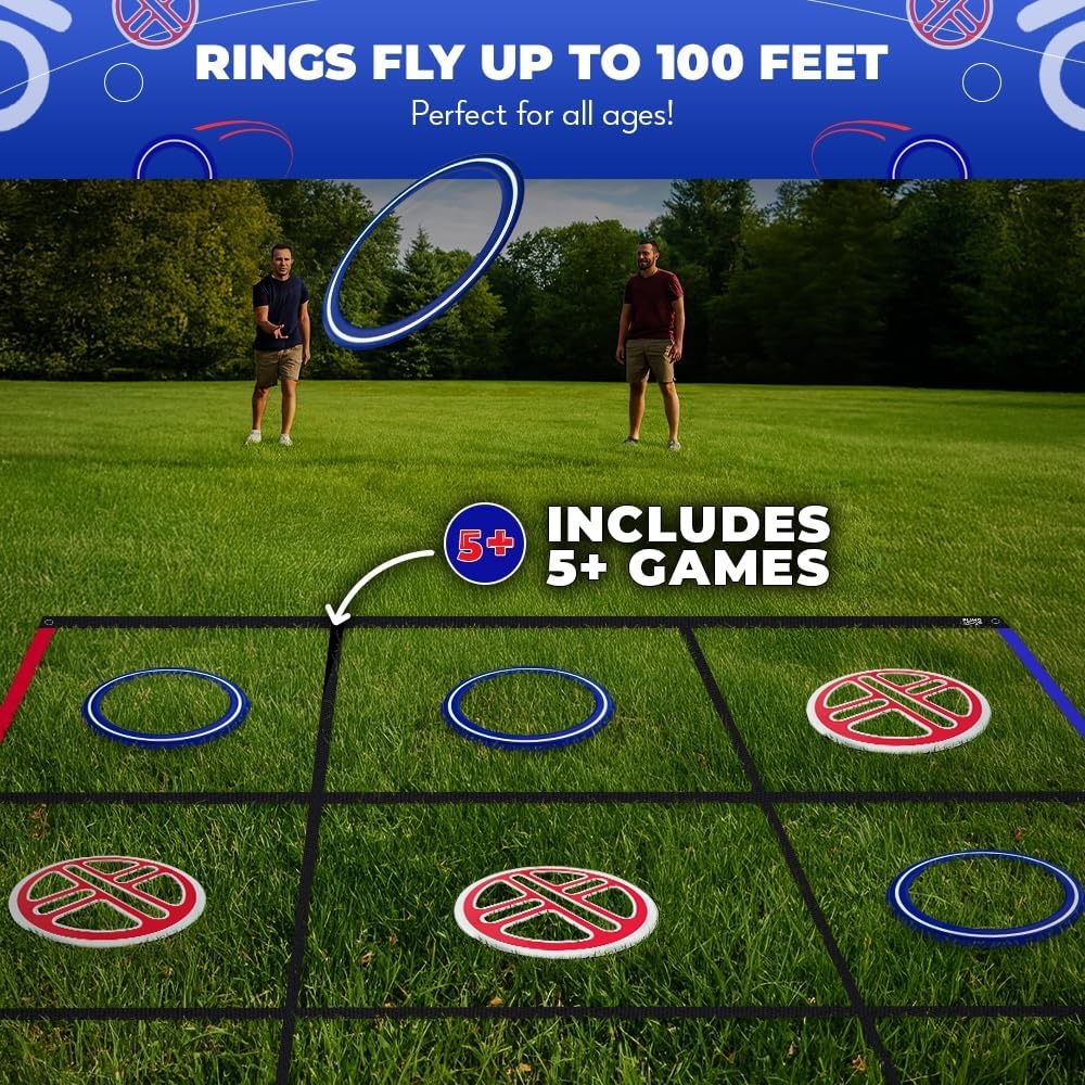 Swooc Games® – Fling Tac Toe™ (9ft x 9ft) Giant Tic Tac Toe Game Outdoor | Weatherproof Giant Outdoor Games for Adults and Family | Large Backyard Games for Kids | Jumbo Outside Yard & Lawn Game - view 4