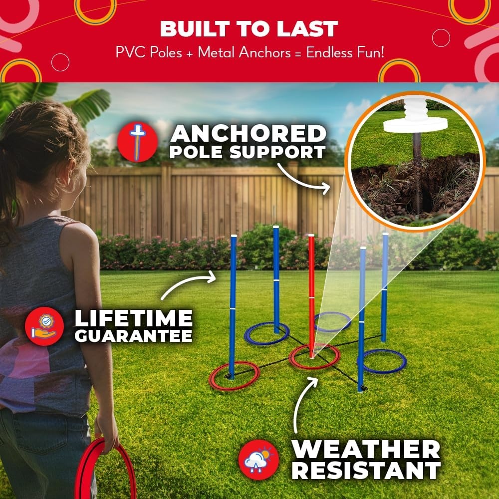 Swooc Games – King Toss™ | Giant Ring Toss Game for Kids and Adults (4ft x 4ft) | Weatherproof Giant Outdoor Games for Adults and Family | Backyard Activities | Outside Yard & Lawn Game | Beach Fun - view 3