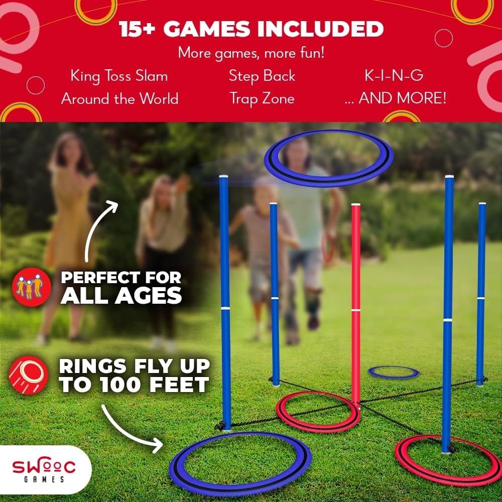 Swooc Games – King Toss™ | Giant Ring Toss Game for Kids and Adults (4ft x 4ft) | Weatherproof Giant Outdoor Games for Adults and Family | Backyard Activities | Outside Yard & Lawn Game | Beach Fun - view 4