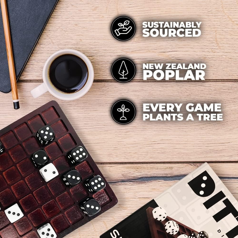 Dittle™- Dice Battle | 2 Player Dice Games for Adults | Adult Board Games for 2 Players | Best Two Player Game for Adults | Two Person Wooden Coffee Table Fun | Bar Game for Adult Indoor Tabletop - view 4