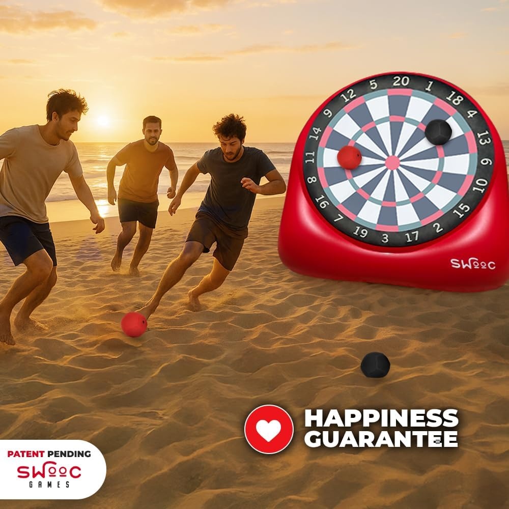 Swooc Games – Premium Inflatable Giant Kick Darts (15+ Ways to Play) – Jumbo Soccer Dartboard with Air Pump – Big Carnival Games – Giant Outdoor Games – Oversized Dart Board Yard & Lawn Game(Giant – 6ft) - view 5