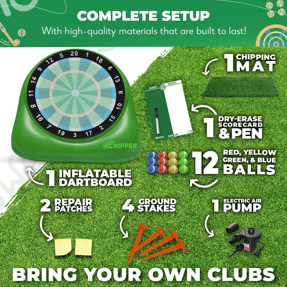 Swooc Games® – Bull Chipper™ | Giant Golf Darts with 10+ Golf Games | Backyard Game with Air Pump | Yard Game for Adults | Giant Outdoor Fun for Adults and Family | Outside Activity – Golf Chipper(Giant – 6ft) - view 3