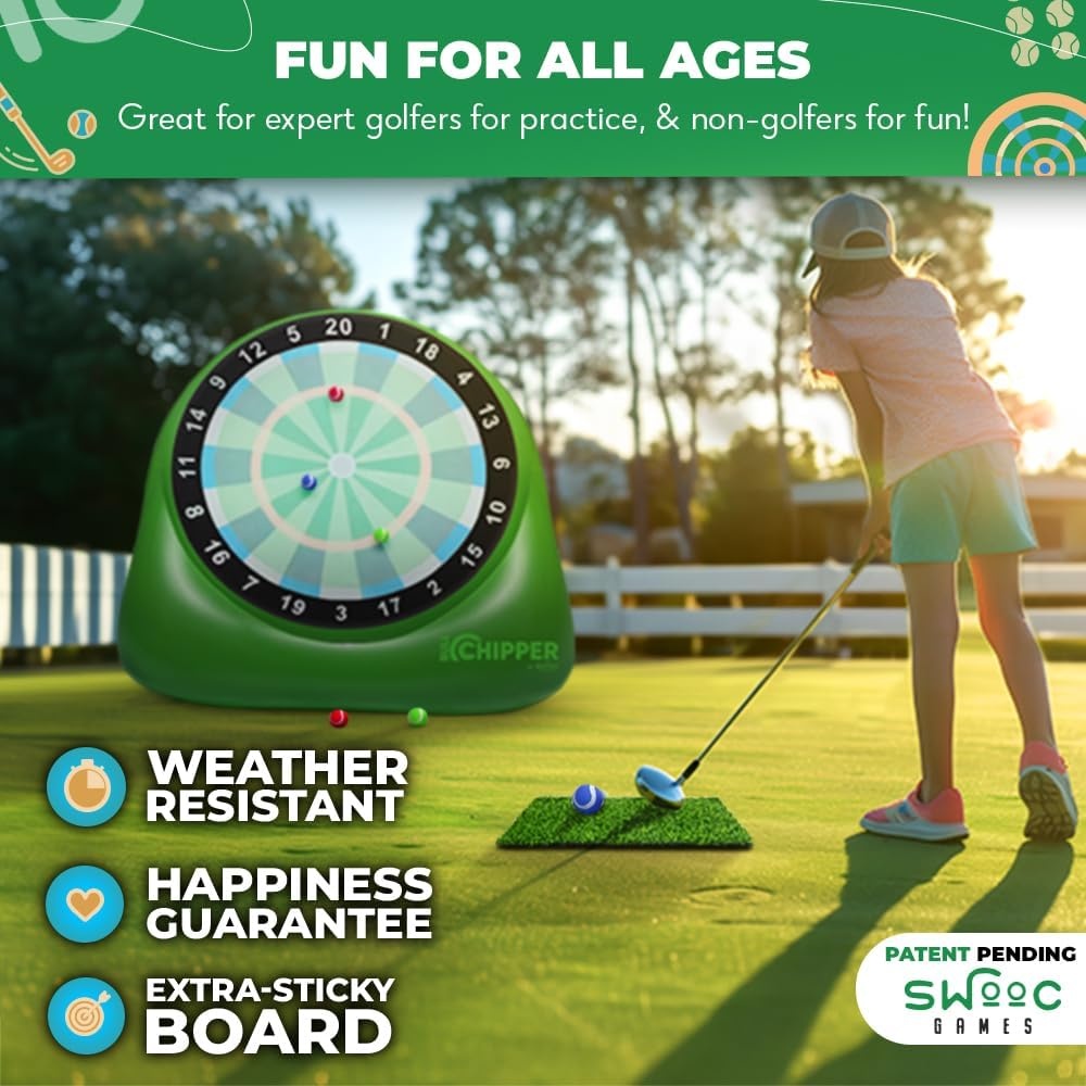 Swooc Games® – Bull Chipper™ | Giant Golf Darts with 10+ Golf Games | Backyard Game with Air Pump | Yard Game for Adults | Giant Outdoor Fun for Adults and Family | Outside Activity – Golf Chipper(Giant – 6ft) - view 4