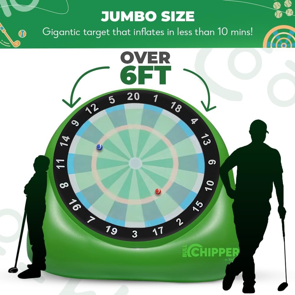 Swooc Games® – Bull Chipper™ | Giant Golf Darts with 10+ Golf Games | Backyard Game with Air Pump | Yard Game for Adults | Giant Outdoor Fun for Adults and Family | Outside Activity – Golf Chipper(Giant – 6ft) - view 5