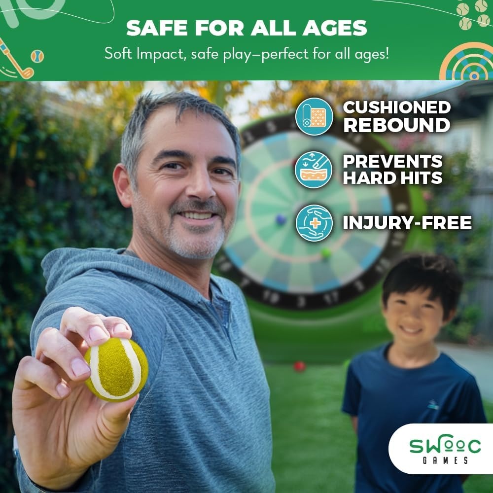 SWOOC Games® – Replacement Balls for Bull Chipper™ (Easy-Stick) | Standard Golf Balls Size | 3 Red, 3 Yellow, 3 Green, 3 Blue | Yard Games for Adults | Outdoor Games for Adults and Family | Golf Game - view 4