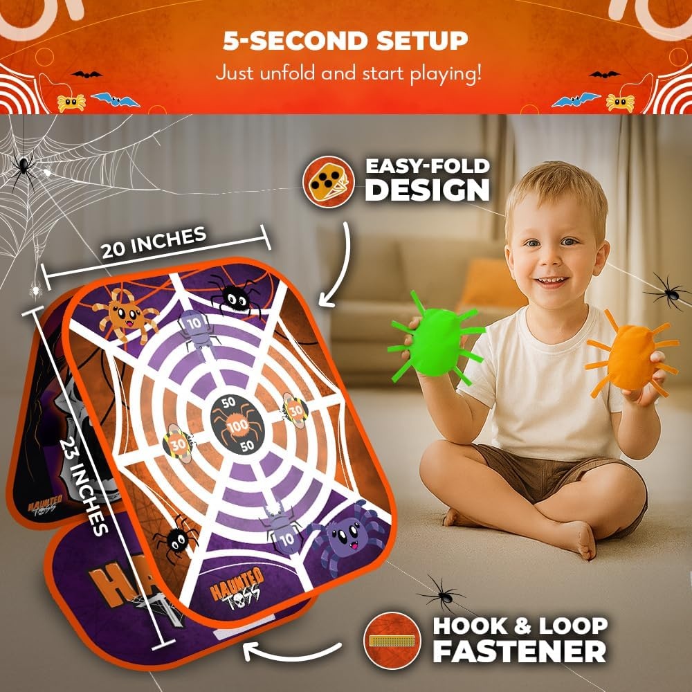 Swooc Games® – Haunted Toss™ | Halloween Games for Kids | 2-in-1 Bean Bag Toss Game | 5-Second Setup | Spooky Halloween Party Games for Kids | Fall Bean Bag Toss Cornhole | Carnival Party Activities - view 2