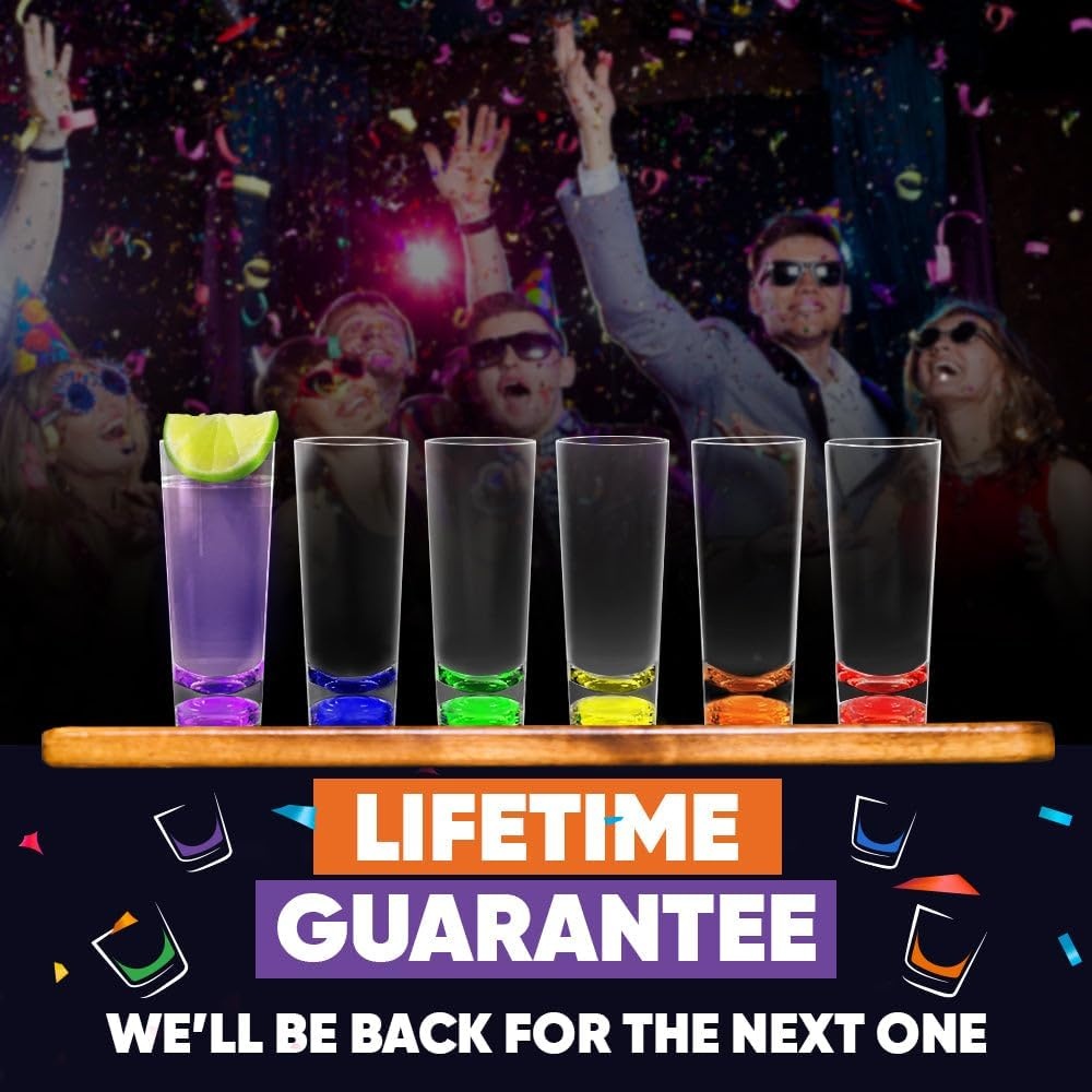 SWOOC Games – Tall Unbreakable Shot Glasses Set (6 Pack) – 250x Stronger Than Glass, 25x Stronger Than Acrylic – Colorful & Dishwasher-Safe – 2oz Reusable Plastic Shot Glasses – DUNZO Compatible - view 4