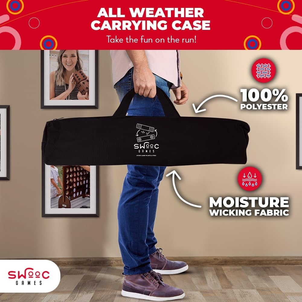 Swooc Games® | 2-in-1 Premium Shuffleboard and Curling | 100% Solid Wood Shuffleboard Table (4ft) | 5+ Ways to Play | Tabletop Games for Adults & Kids | Shuffle Board Game Table Top, Bar & Indoor Game - view 5