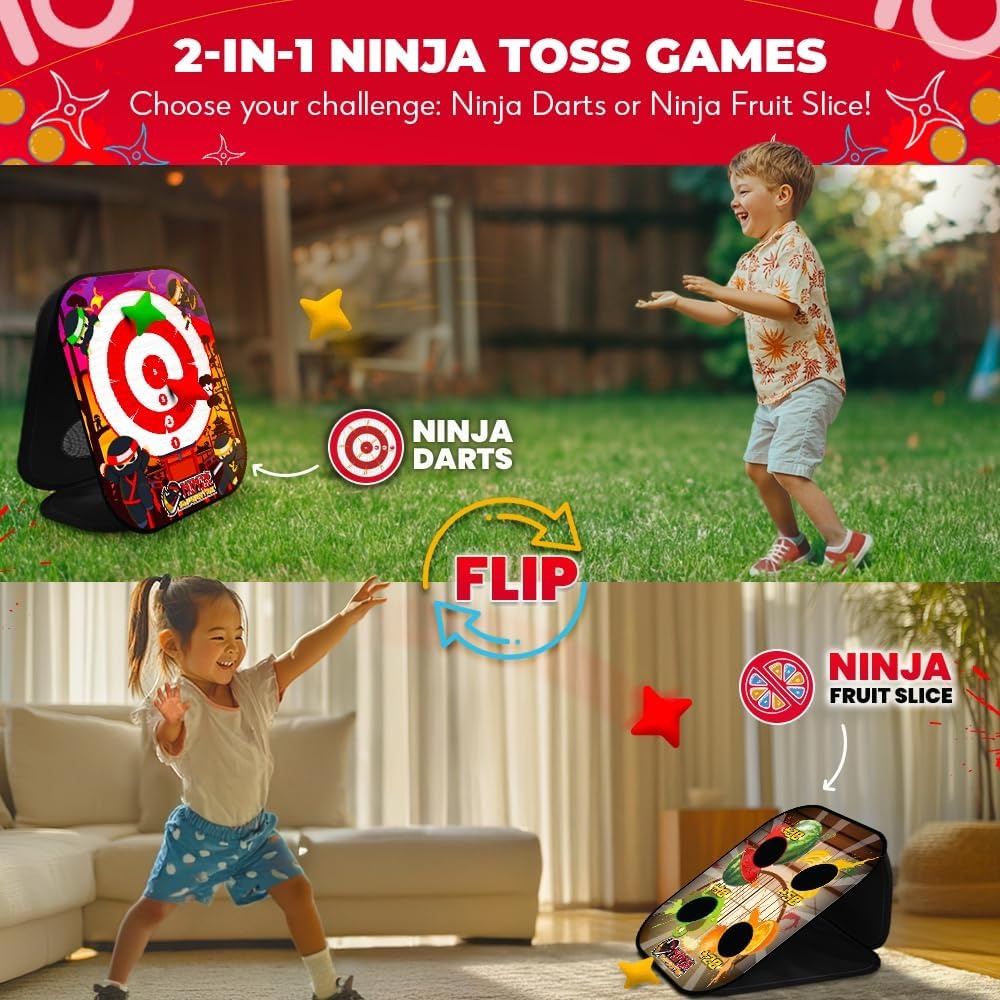 Swooc Games – Ninja Superstar™ | 2-in-1 Corn Hole Games for Kids | 5-Second Setup | Ninja Toys for Boys | Bean Bag Toss Game for Kids | Cornhole Game Set Outdoor | Outdoor Toys | Throwing Star - view 2