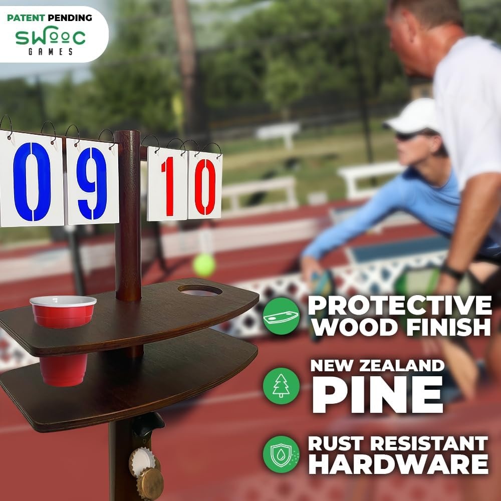 Swooc Games® – Cornhole Score Keeper & Other Yard Games – Weather Resistant – Cornhole Scoreboard with Drink Holder & Bottle Opener & Magnetic Cap Catch – Cornhole Accessories – Corn Hole Score Boards - view 3