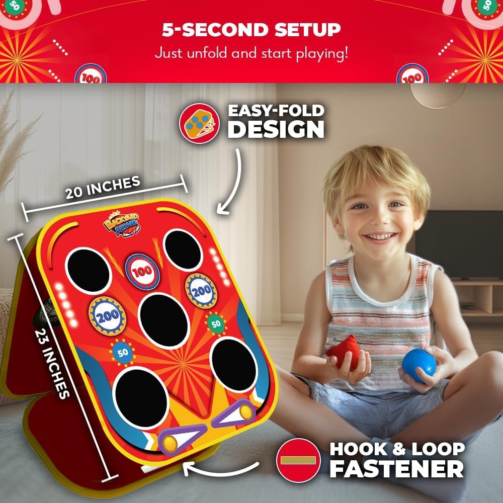 Swooc Games® – Backyard Arcade™ | 2-in-1 Bean Bag Toss Game for Kids w/Carry Bag | 5-Second Setup & Storage | Outside Toys for Toddlers | Carnival Games for Kids | Outdoor Toddler Activities - view 2