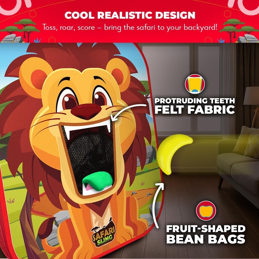 Swooc Games® – Safari Sling | 2-in-1 Bean Bag Toss Game for Kids | 5-Second Setup Kids Cornhole Game Set | Outdoor Toddler Activities | Backyard Party Games | Corn Hole Set Toddler Bean Bag Toss - view 3