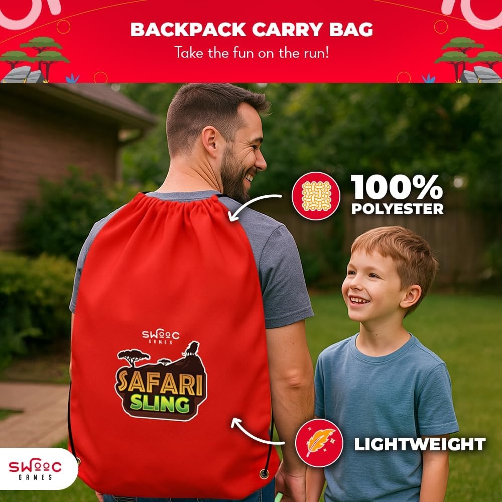 Swooc Games® – Safari Sling | 2-in-1 Bean Bag Toss Game for Kids | 5-Second Setup Kids Cornhole Game Set | Outdoor Toddler Activities | Backyard Party Games | Corn Hole Set Toddler Bean Bag Toss - view 5