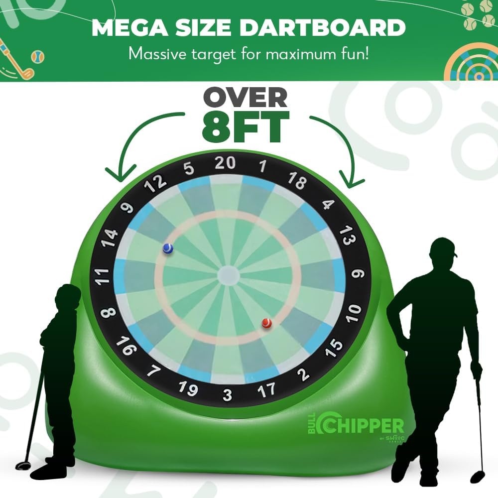 Swooc Games® – Bull Chipper™ | Giant Golf Darts with 10+ Golf Games | Backyard Game with Air Pump | Yard Game for Adults | Giant Outdoor Fun for Adults and Family | Outside Activity – Golf Chipper(XL – 8ft) - view 5